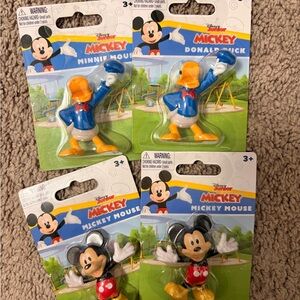Disney Mickey and Friends Mini Figures - Blue, Red, Yellow